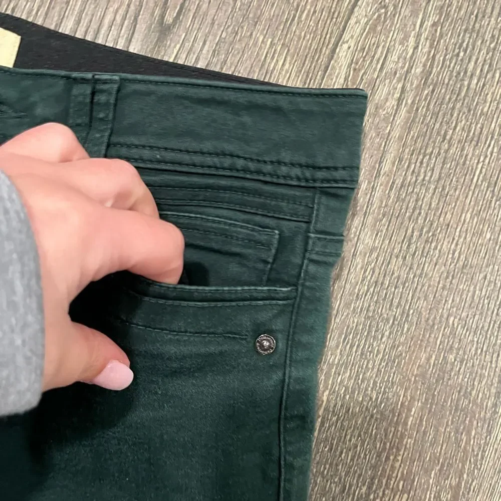 Democracy Ab Technology Skinny Pants Mid Rise Slim Ankle Stretch Green Size 6